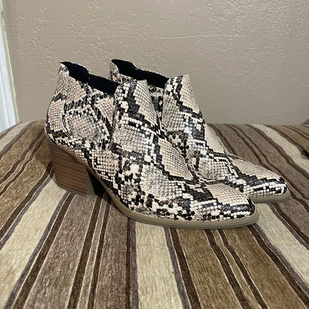 Ana Snake Print Booties